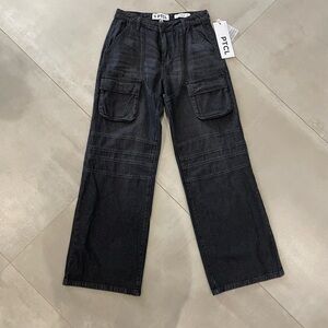 PTCL wide leg cargo jeans in dark gray- size 29